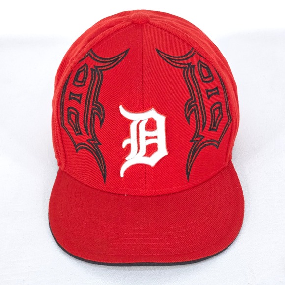 Detroit Tigers Triple Logo Top Pro Flat Cap XL Baseball Graffiti Tribal Style - Picture 2 of 11